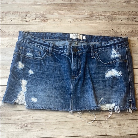 Abercrombie & Fitch Dresses & Skirts - Abercrombie & Fitch distressed denim skirt - 8